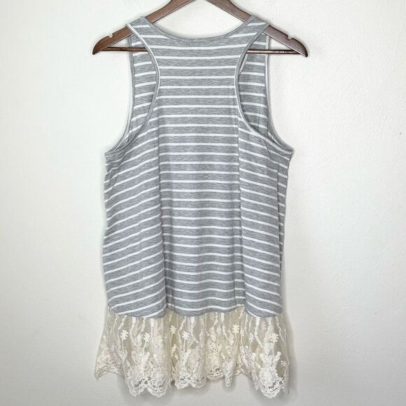 Umgee Sleeveless Stripes Lace Tunic - Women’s US L - Picture 2 of 12